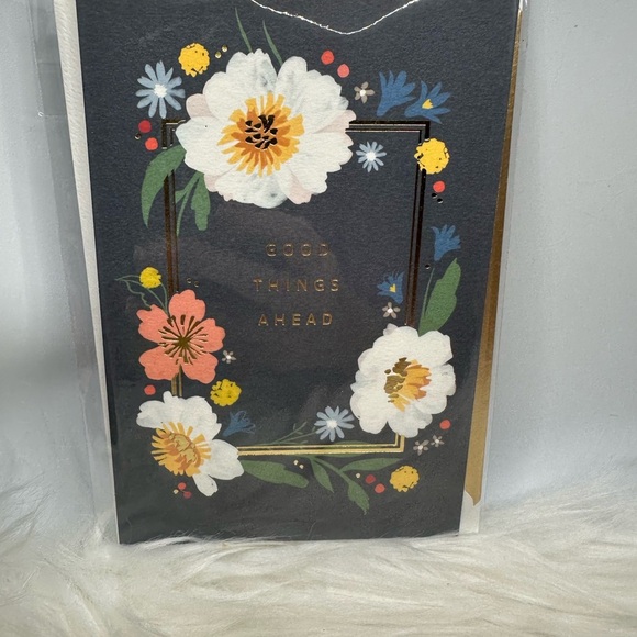 🧡10/$10Floral Greeting Card with Gold Accents - Picture 1 of 3